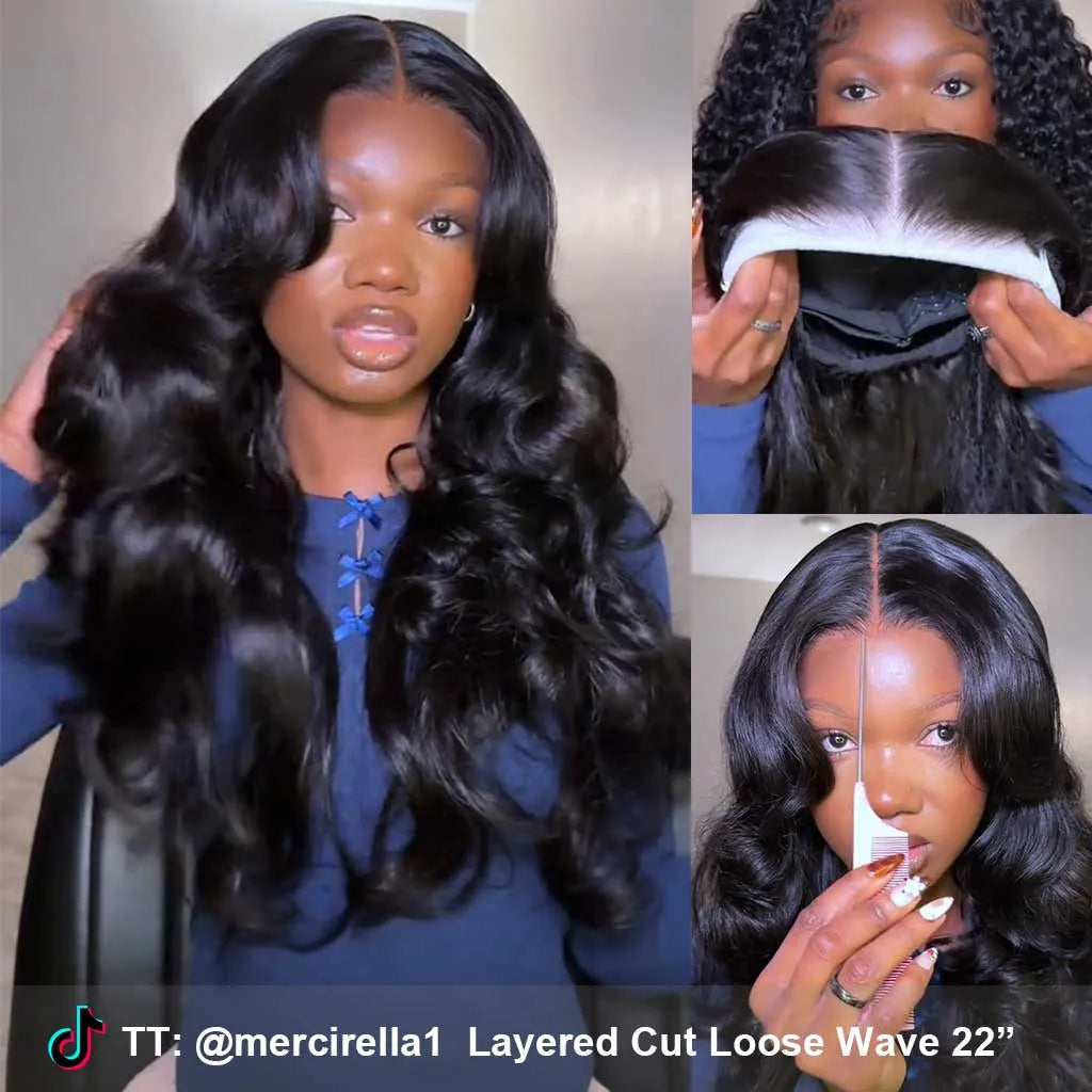 🔥70% OFF Today Only! Layered Cut Glueless Loose Body Wave 13×4 HD Lace Wig