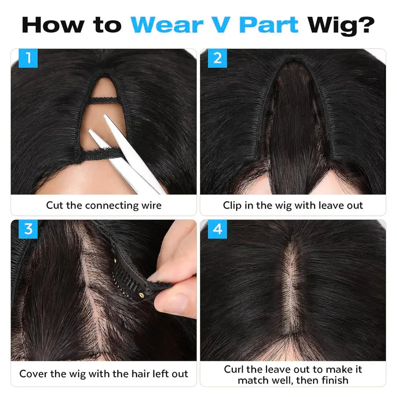 π₯70% OFF Today Only! New Afro V Part with Curly in the End Wig Kinky Synthetic Hair Texture with Unique Bouncy Curls in the End 20 Inch Soft Curly Full Hair V Part Wigs Synthetic for Women No Leave out Clip in Half Wig