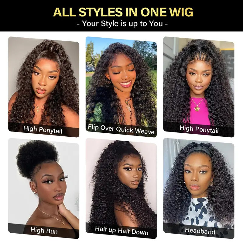 🔥Sale Happening Now:50% off Seamless Burmese Curly Flip Over Wig 3 IN 1 Wear Go Glueless Human Hair Wigs Draw-string Invisible Hairline Beginner Friendly Vacation Hair Wigs