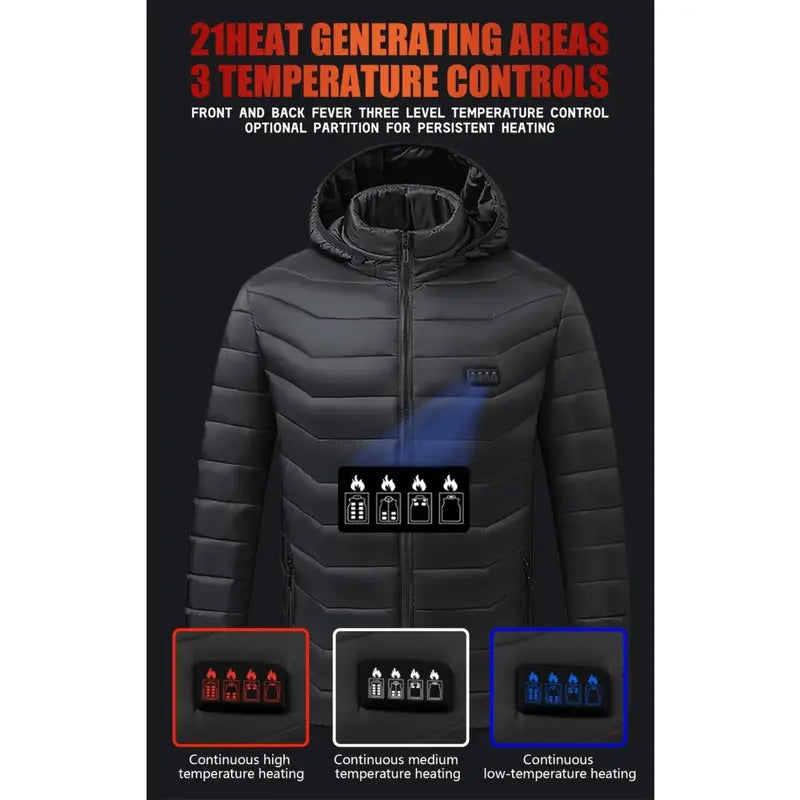 🎁2025-Christmas Hot Sale🎁49% OFF - Heated Jacket Men Women Coats USB SelfHeated Clothing Winter Ski Camping Heated Jacket with Detachable Hood