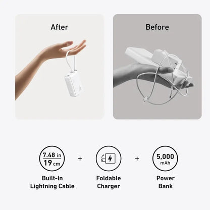 🏆LAST DAY SALE 40% OFF⏰Anker 3-in-1 Power Bank, 10,000mAh Portable Charger with Built-In Cable and Foldable Plug, 30W Battery Pack, For iPhone 6-14 Series