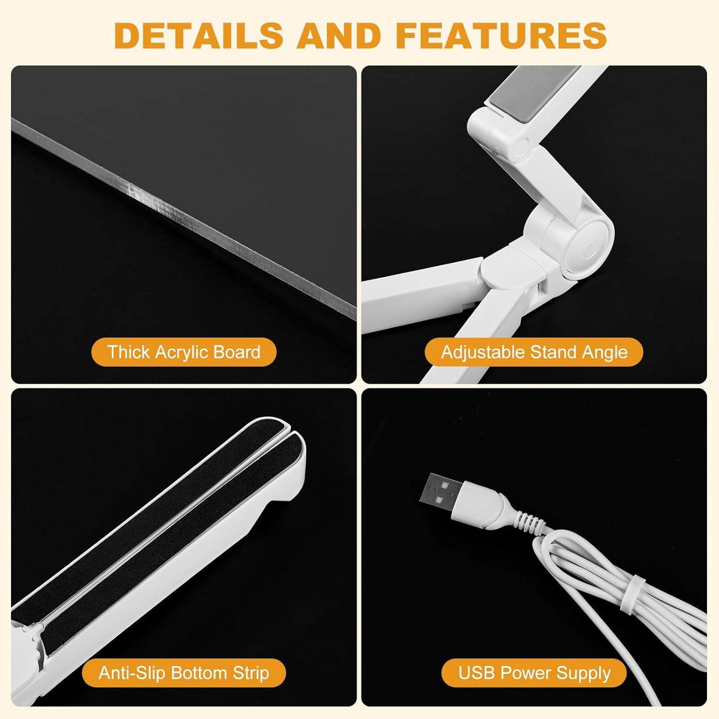 🔥🔥Illuminated Acrylic Dry Erase Board with Stand and 7 Pens ✏️🎨📜