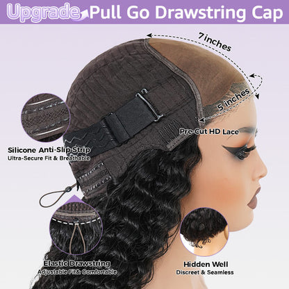 🔥Black Friday Limited-Time Sale🎁Kinky Straight Hair Wear Go Glueless Wigs Lace Pre Cut Lace Closure Wigs