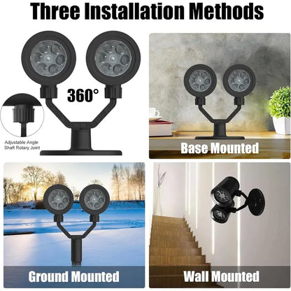 🎁2025-Christmas Hot Sale🎁49% OFF - LED Christmas Snowflake Projection Lamp, 2025 New Upgraded,Double-Head Rotating 4 Dynamic Snowflakes Projector, Plug-In LED Light