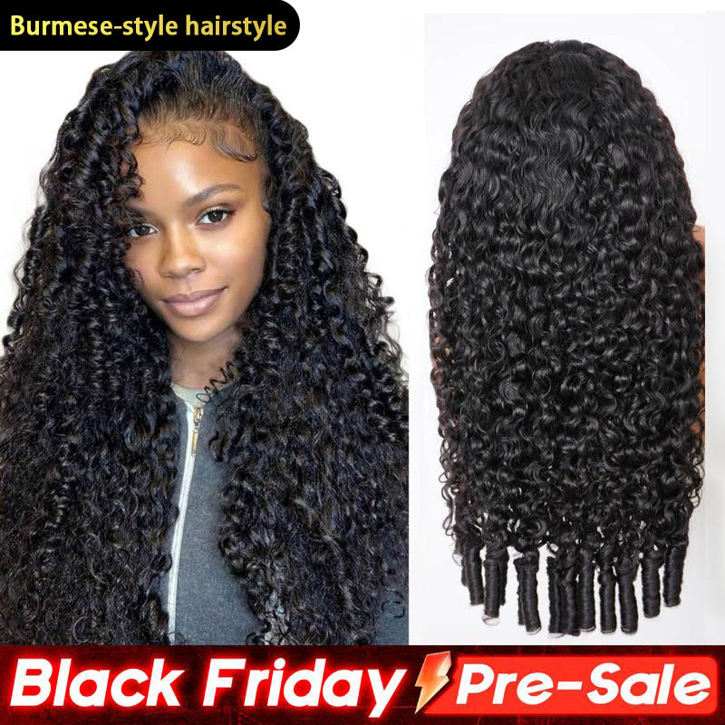 🔥Sale Happening Now:70% off Burmese Curly Glueless Wig Bleached Knots 13x6 HD Lace Front Wear Go Wig With Flexible Fit Drawstring