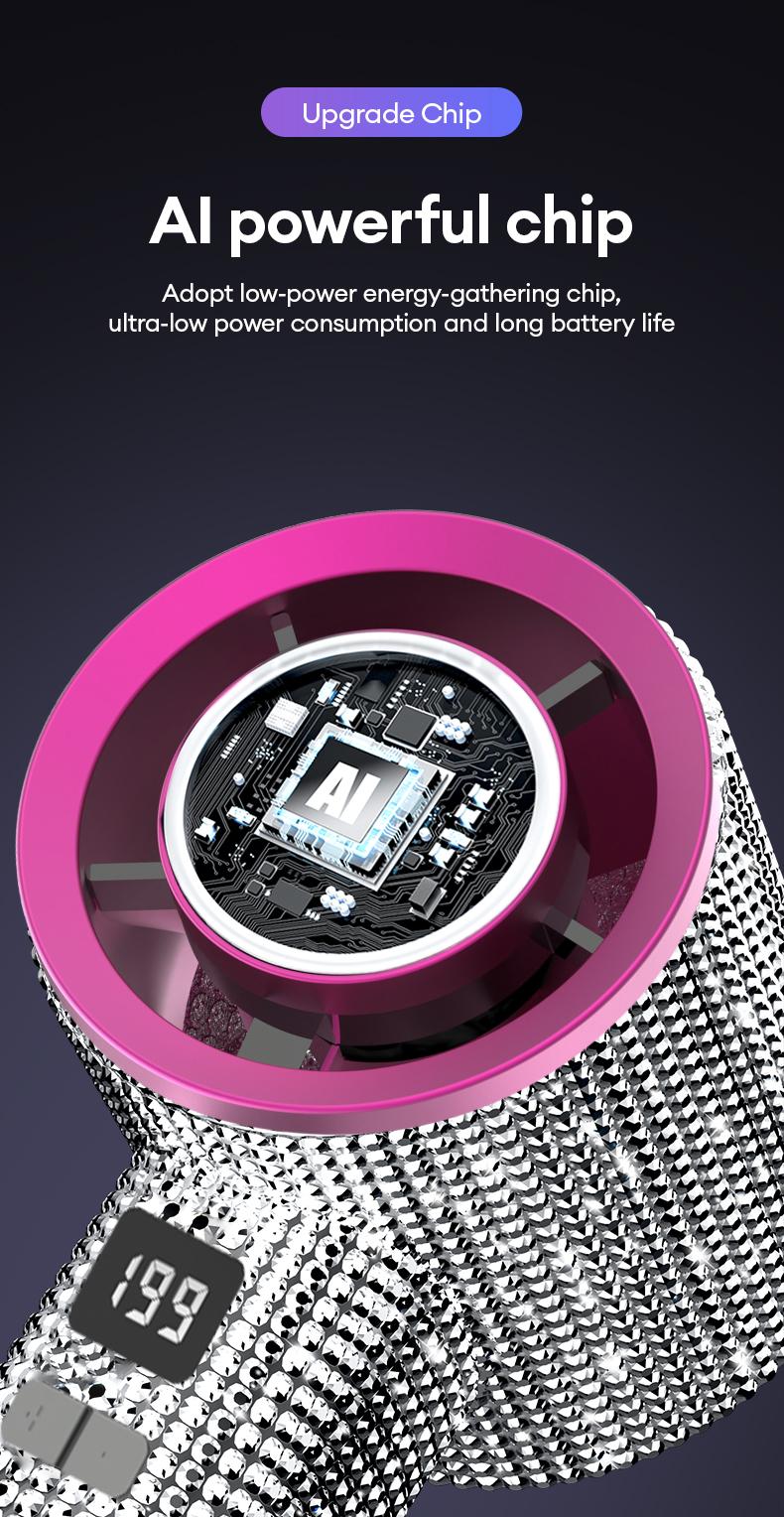 🔥Final 3 Hours – 50% OFF!Full Diamond Luxury Craftsmanship Portable Handheld Turbo Fan, 3 Gear Wind, Rechargeable Long Battery Life Hand Fan With Digital Display For Outdoor Activities, Travel, Office, Wonmen's gift