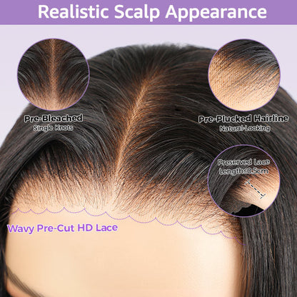 🔥Black Friday Limited-Time Sale🎁Kinky Straight Hair Wear Go Glueless Wigs Lace Pre Cut Lace Closure Wigs