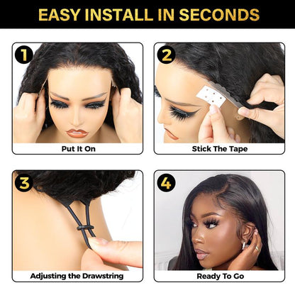 🔥Sale Happening Now:70% off Burmese Curly Glueless Wig Bleached Knots 13x6 HD Lace Front Wear Go Wig With Flexible Fit Drawstring