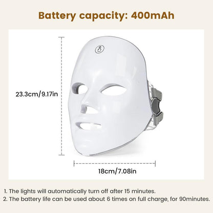 🏆LAST DAY SALE 40% OFF⏰Red Light Therapy, 7 Color LED Light Face Mask, Photon Skin Rejuvenation