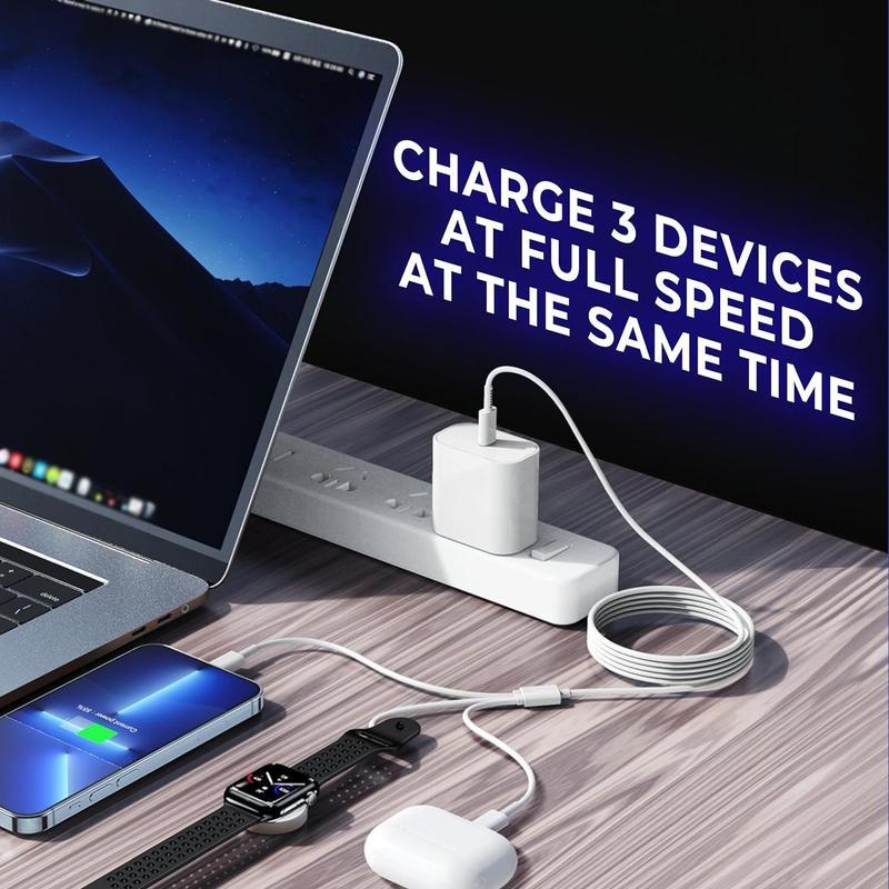 🔥Hot Sale 50% Off🎁Aniuch 3-in-1 USB-C Charging Combo + Adapte,[MFI Certified] Magnetic Watch Fast Charging Cable, Men's Gift Ideas