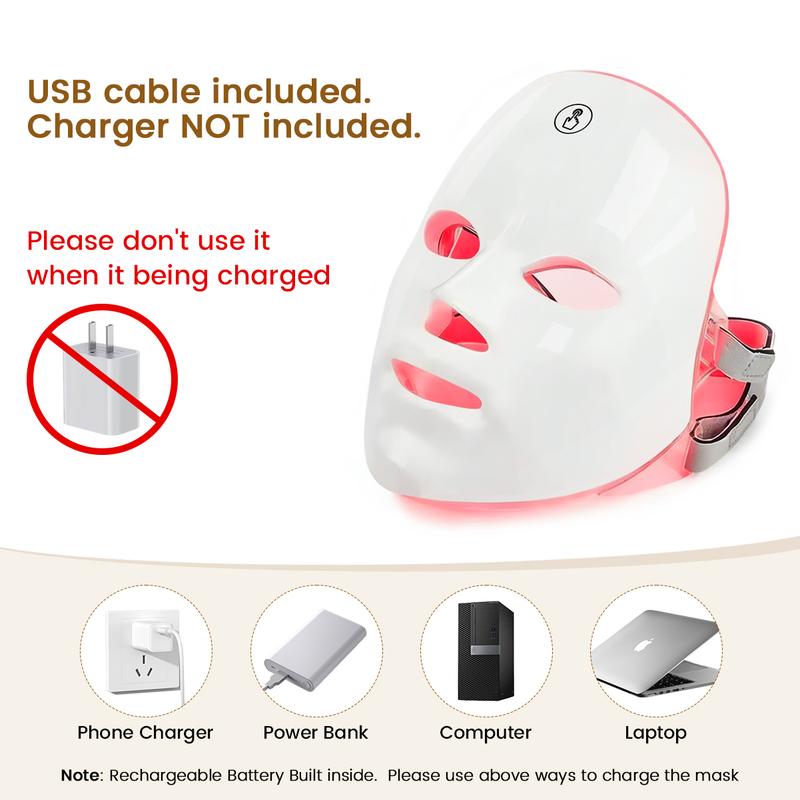 🏆LAST DAY SALE 40% OFF⏰Red Light Therapy, 7 Color LED Light Face Mask, Photon Skin Rejuvenation