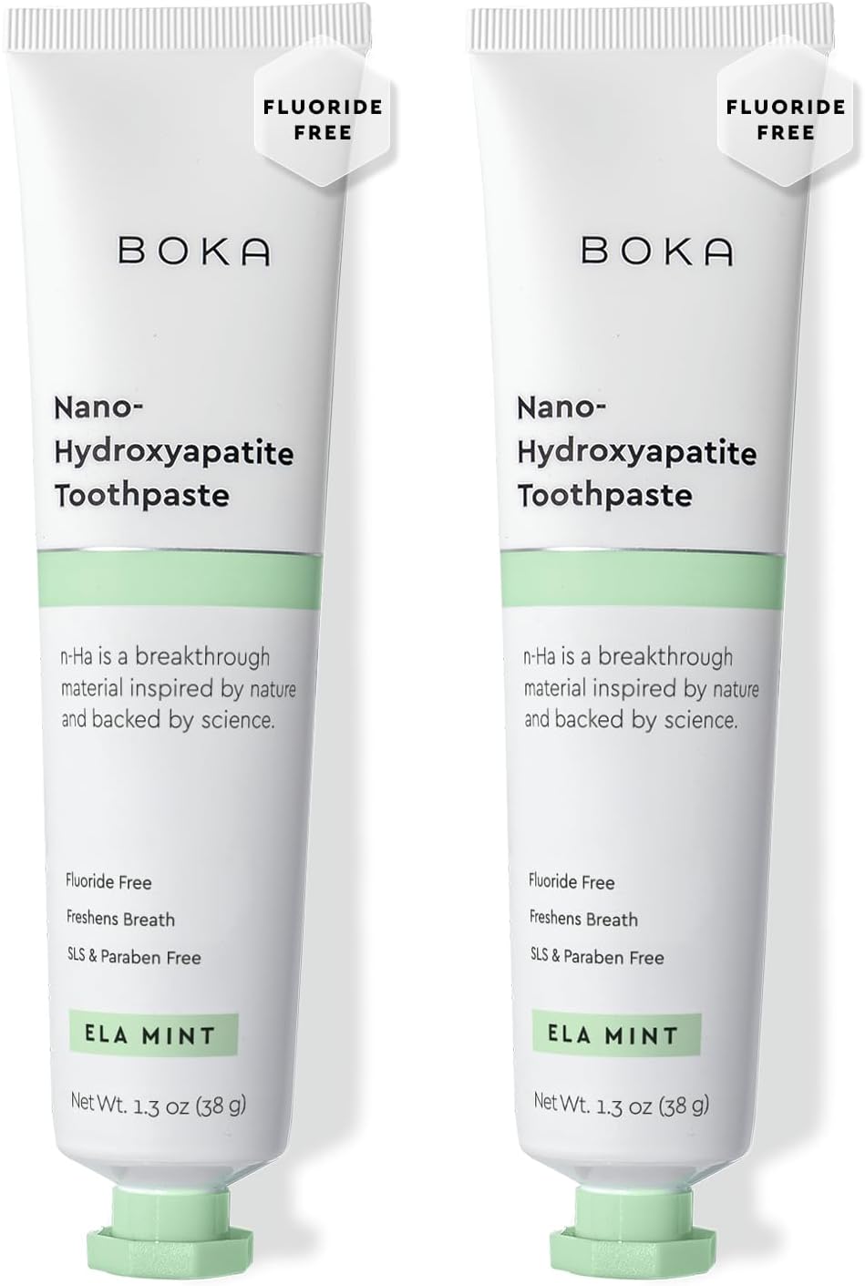 Boka Fluoride Free Toothpaste, Nano Hydroxyapatite Toothpaste, Appropriate for Sensitive Teeth - for Adult, Kids Oral Care - Ela Mint Flavor, 4 Fl Oz 1Pk US Manufactured