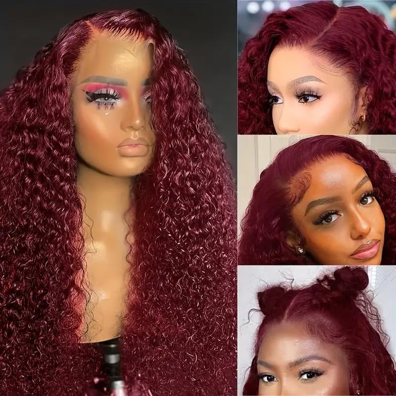 Burgundy Deep Wave Lace Front Wigs⚡LAST DAY SALE 50% OFF🎁