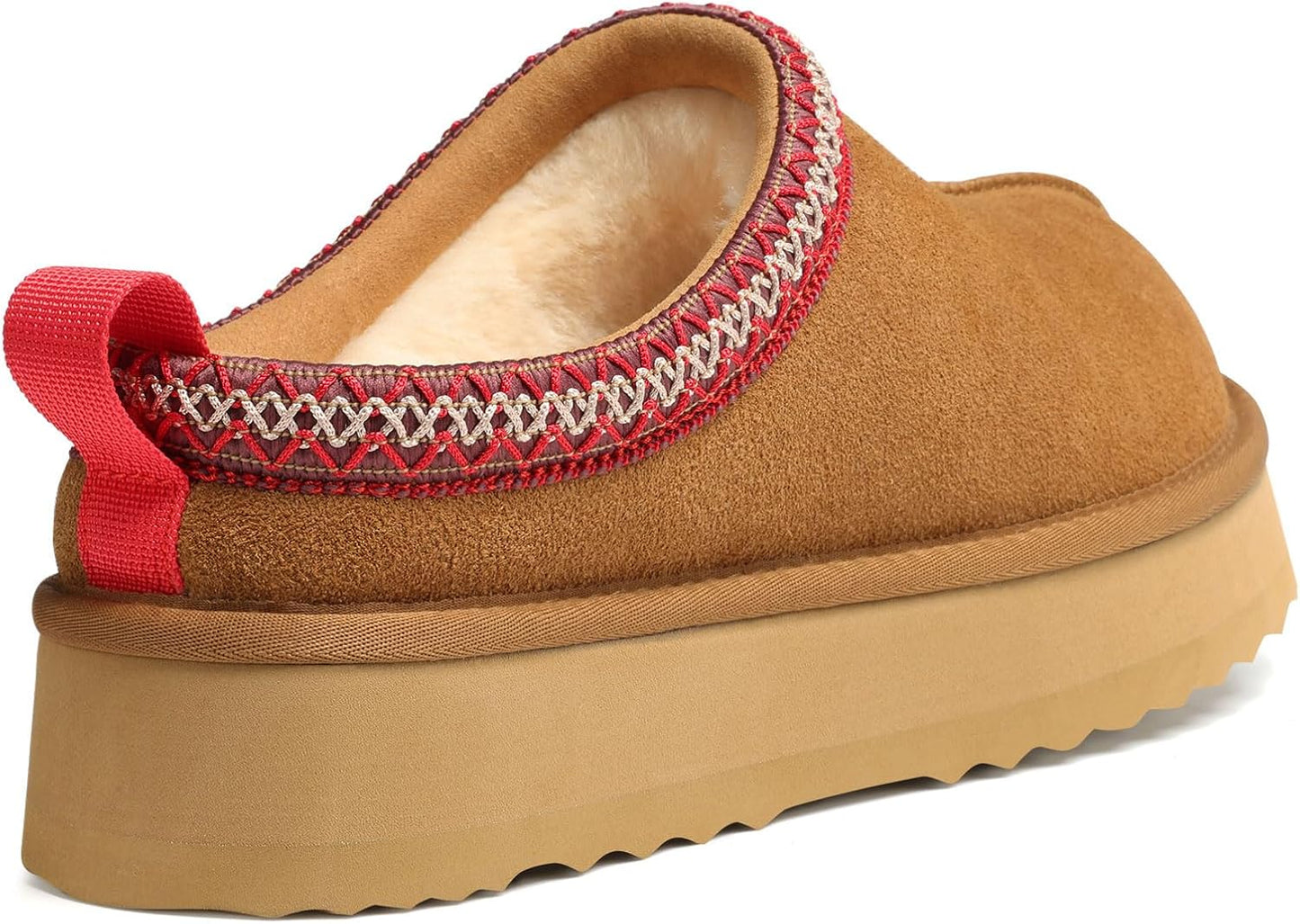 🔥HOT SALE 63% OFF🔥Genuine Suede Platform Slippers for Women Fuzzy Winter Warm Shoes Indoor Outdoor