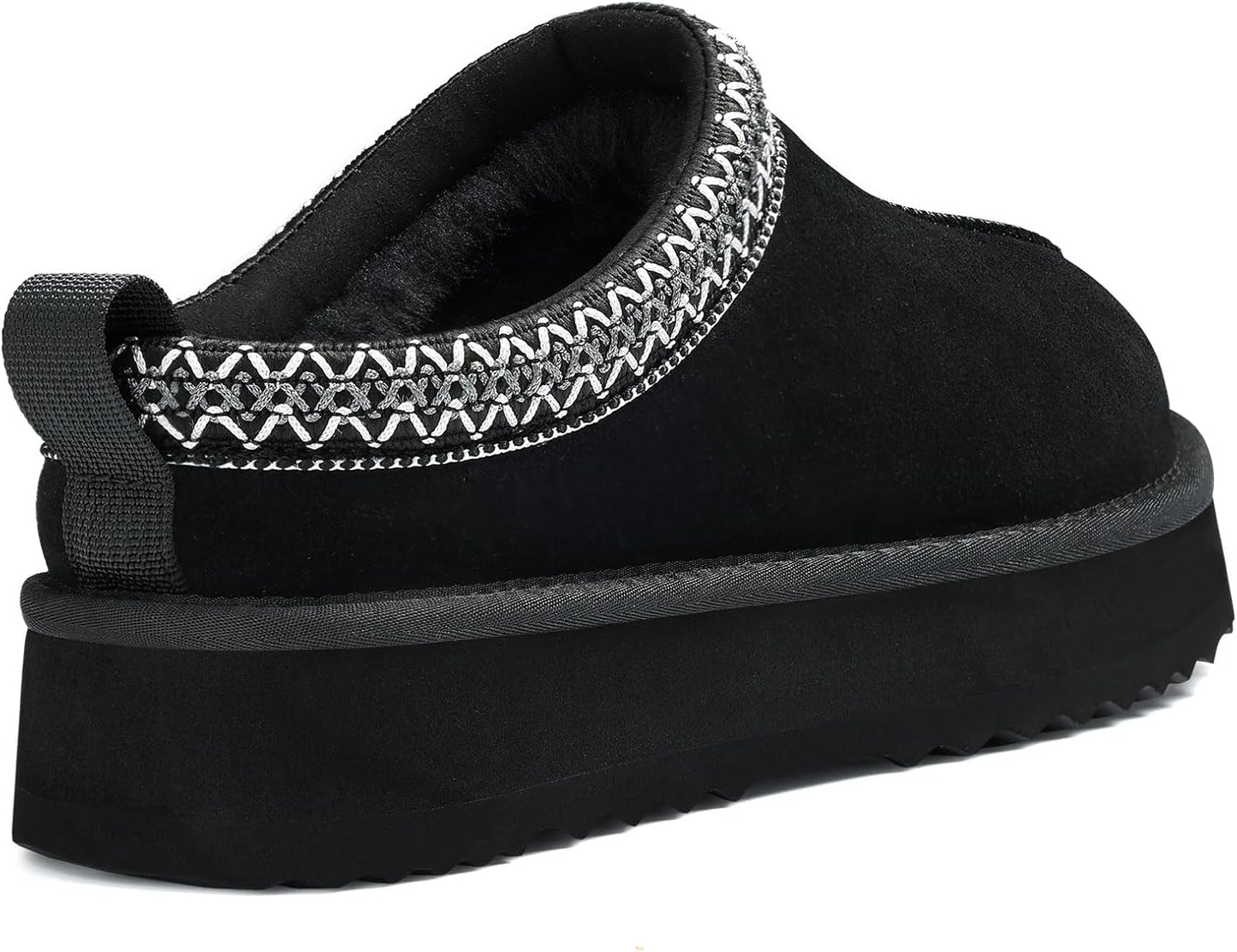 🔥HOT SALE 63% OFF🔥Genuine Suede Platform Slippers for Women Fuzzy Winter Warm Shoes Indoor Outdoor