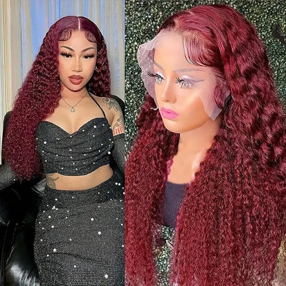 Burgundy Deep Wave Lace Front Wigs⚡LAST DAY SALE 50% OFF🎁