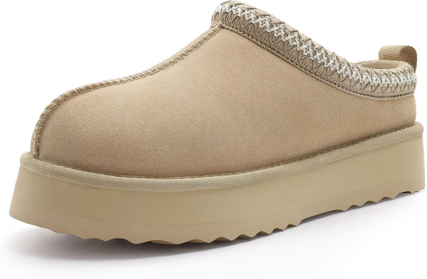 🔥HOT SALE 63% OFF🔥Genuine Suede Platform Slippers for Women Fuzzy Winter Warm Shoes Indoor Outdoor