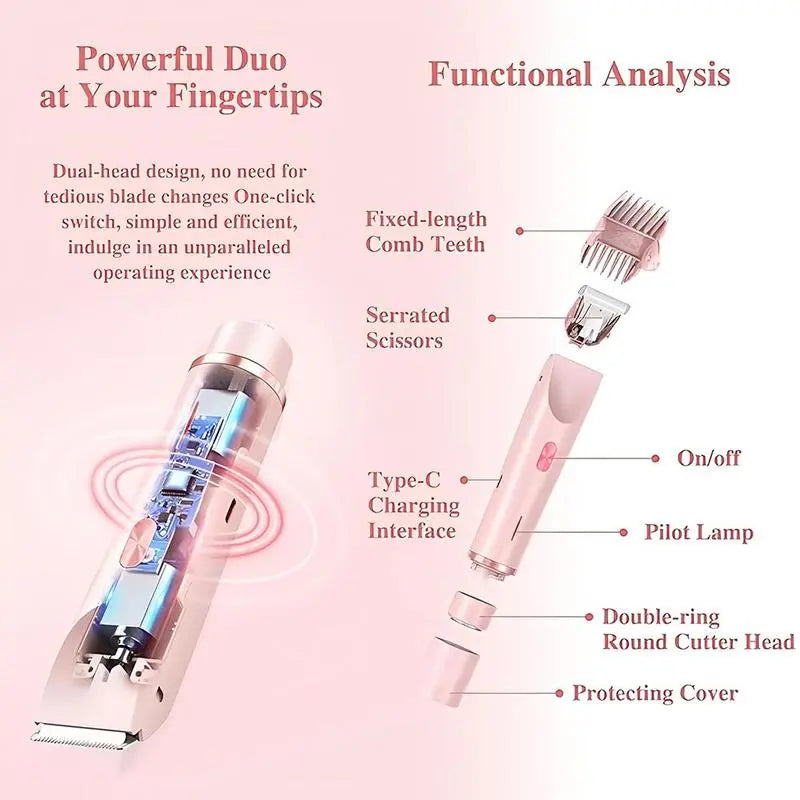 🔥Hot Sale 30% Off🎁Mother'S Day Gift,2 in 1 Electric Hair Removal Tool Trimmer for Women