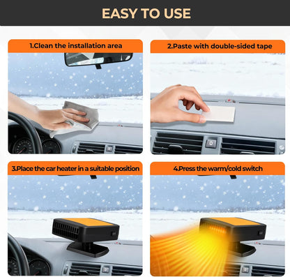 🎁2025-Christmas Hot Sale🎁49% OFF - Portable Car Heater for Vehicle, 12V Car Heater Portable（ Plugs into Cigarette Lighter）, Portable Heater for Car, 360° Rotatable Car Defroster Windshield Heater