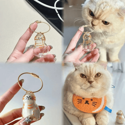 🐾1 Count Transparent Cat Hair Storage Capsule Keychain,🐱 Keepsake Decoration for Cat Lovers, 6 Cute Cat Designs Available💕