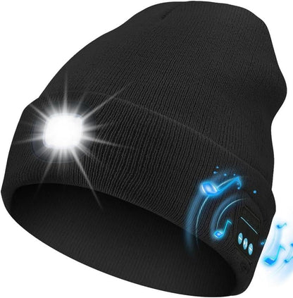 🔥LAST DAY 50% OFF🎁Unisex Bluetooth Knit Hat, Latest Model with 6 LED Lights and Wireless Earphones