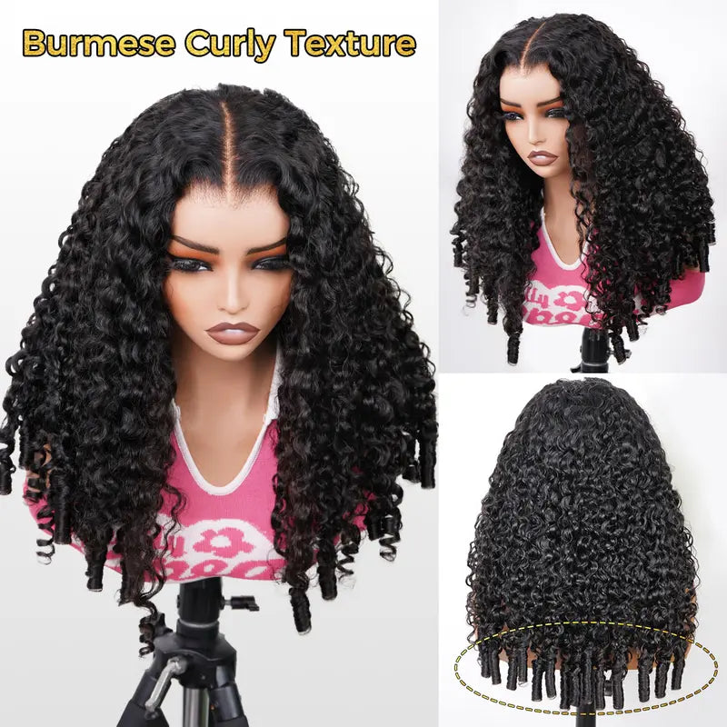 🔥Sale Happening Now:70% off Burmese Curly Glueless Wig Bleached Knots 13x6 HD Lace Front Wear Go Wig With Flexible Fit Drawstring