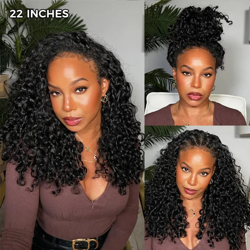 🔥Sale Happening Now:50% off Seamless Burmese Curly Flip Over Wig 3 IN 1 Wear Go Glueless Human Hair Wigs Draw-string Invisible Hairline Beginner Friendly Vacation Hair Wigs
