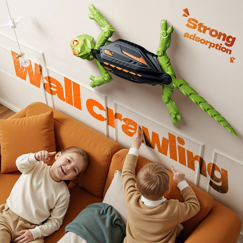 🔥LAST DAY 50% OFF -- 🎁Aniuch Wall Crawler Gecko - LED RC Toy for Indoor Family Fun & Prank Gifts