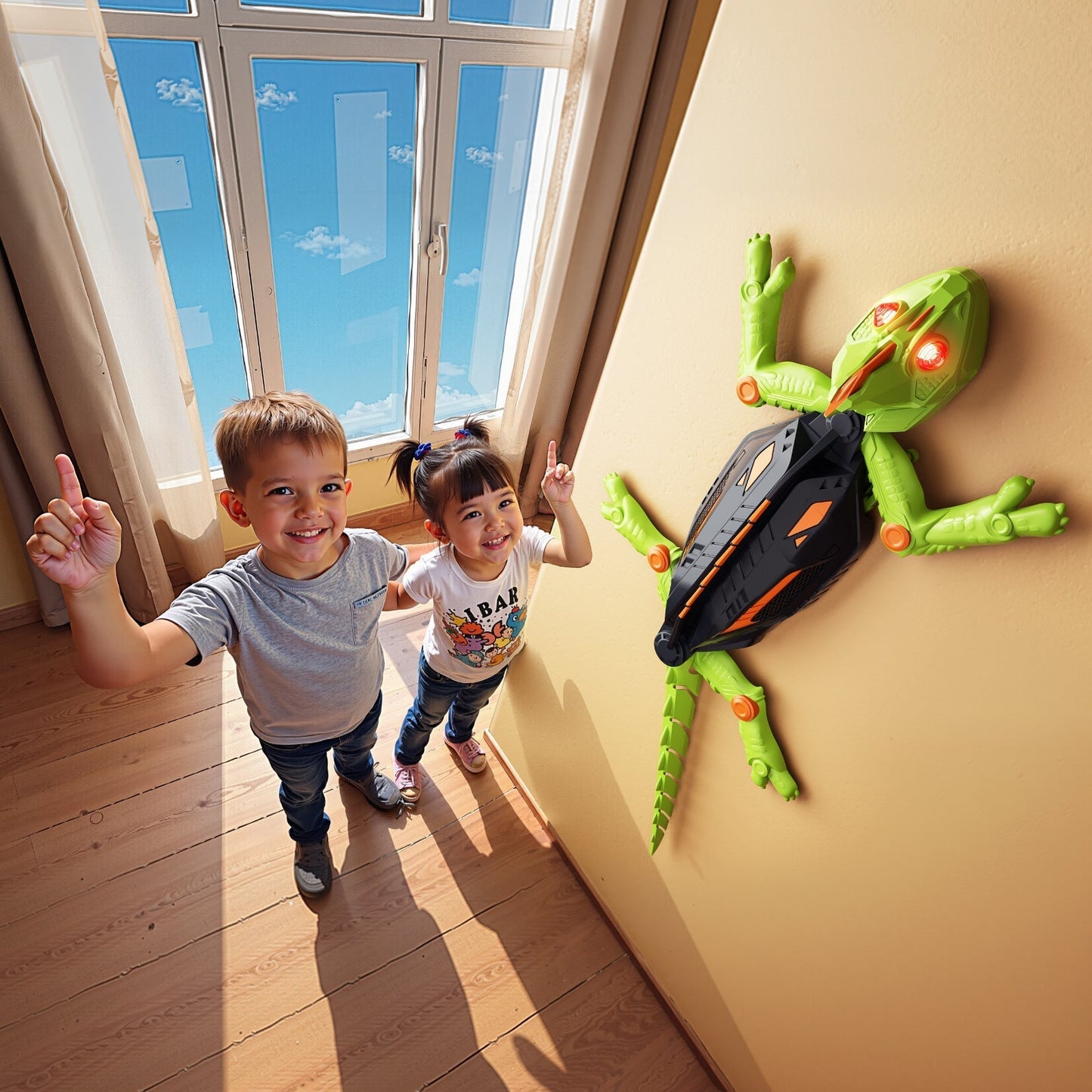 🔥LAST DAY 50% OFF -- 🎁Aniuch Wall Crawler Gecko - LED RC Toy for Indoor Family Fun & Prank Gifts
