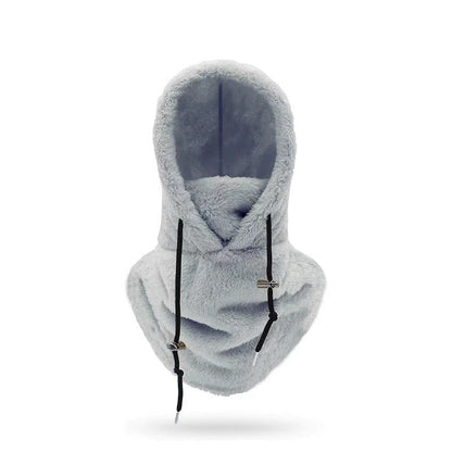 ⚡LAST DAY SALE 50% OFF🎁Sherpa Hood Ski Mask, Drawstring Face Cover Coldproof Warm Cap Hat