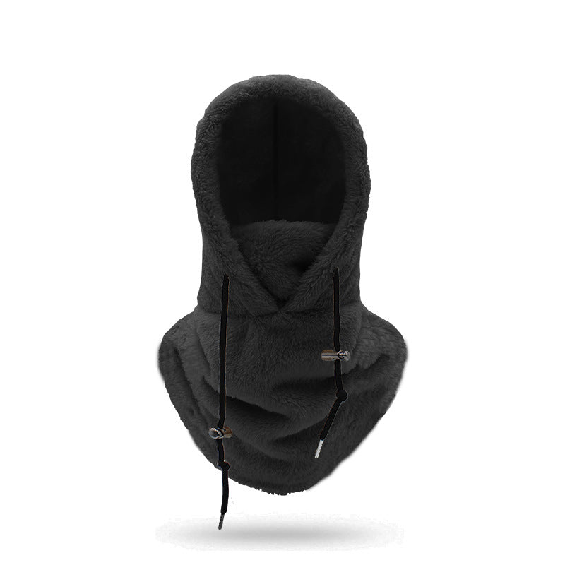 ⚡LAST DAY SALE 50% OFF🎁Sherpa Hood Ski Mask, Drawstring Face Cover Coldproof Warm Cap Hat