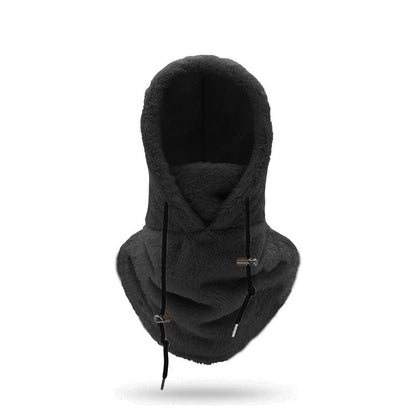 ⚡LAST DAY SALE 50% OFF🎁Sherpa Hood Ski Mask, Drawstring Face Cover Coldproof Warm Cap Hat