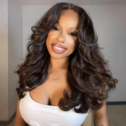 🔥70% OFF Today Only! Layered Cut Glueless Loose Body Wave 13×4 HD Lace Wig