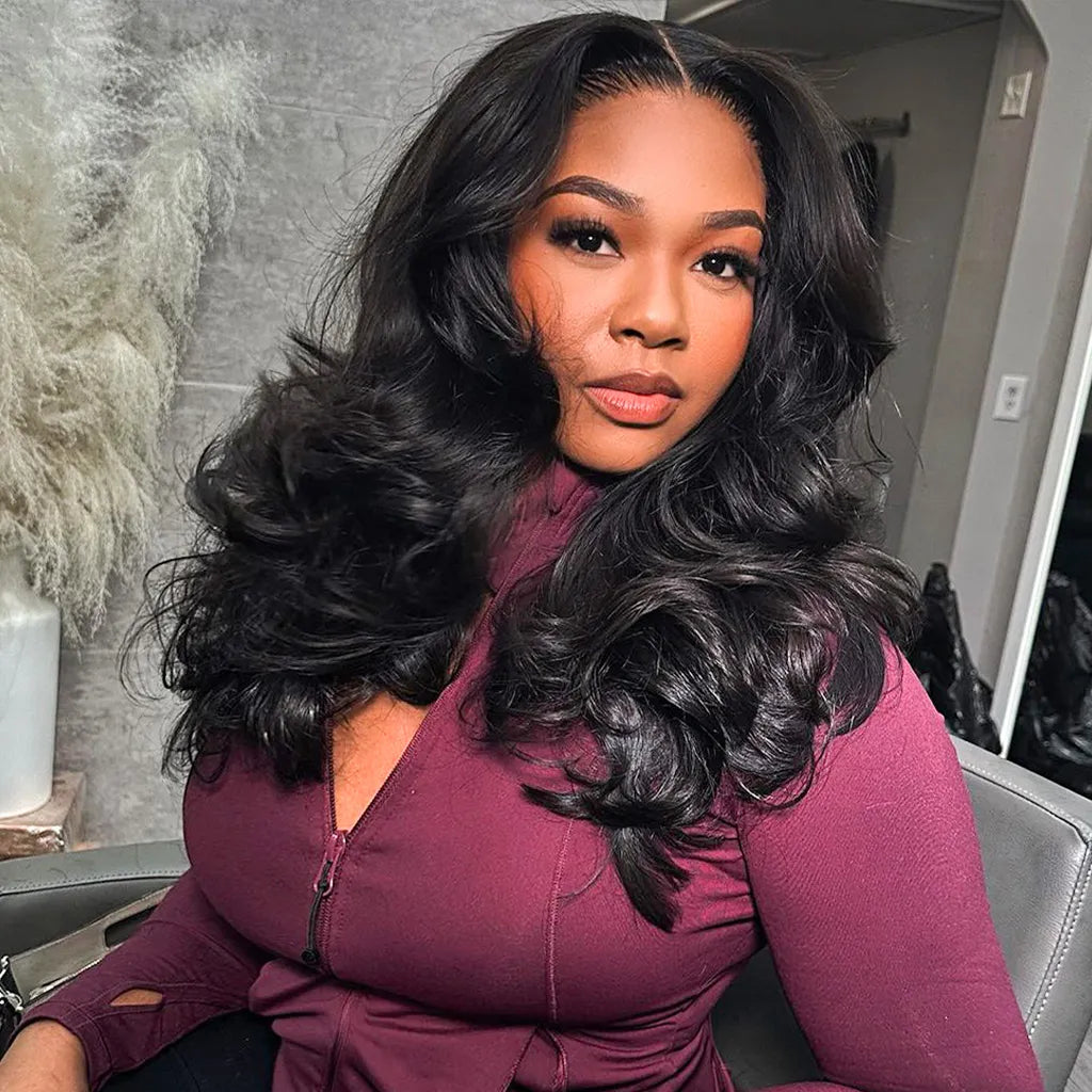 🔥70% OFF Today Only! Layered Cut Glueless Loose Body Wave 13×4 HD Lace Wig