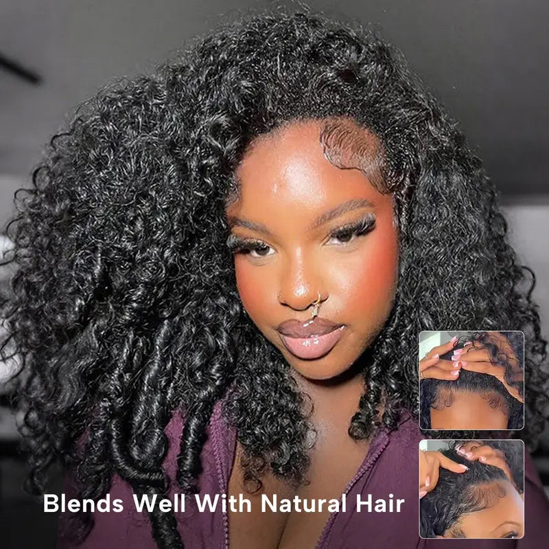 🔥Sale Happening Now:50% off Seamless Burmese Curly Flip Over Wig 3 IN 1 Wear Go Glueless Human Hair Wigs Draw-string Invisible Hairline Beginner Friendly Vacation Hair Wigs