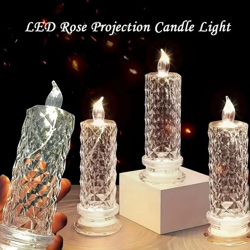 🎁LED Crystal Candle Lights- Romantic Tabletop Night Lights