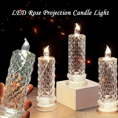 🎁LED Crystal Candle Lights- Romantic Tabletop Night Lights