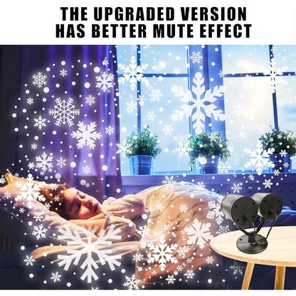 🎁2025-Christmas Hot Sale🎁49% OFF - LED Christmas Snowflake Projection Lamp, 2025 New Upgraded,Double-Head Rotating 4 Dynamic Snowflakes Projector, Plug-In LED Light