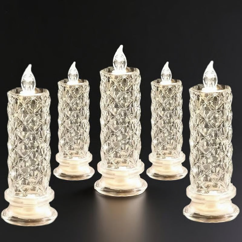 🎁LED Crystal Candle Lights- Romantic Tabletop Night Lights