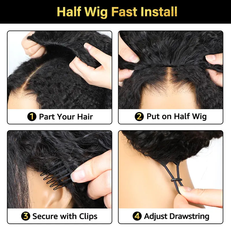 🔥Sale Happening Now:50% off Seamless Burmese Curly Flip Over Wig 3 IN 1 Wear Go Glueless Human Hair Wigs Draw-string Invisible Hairline Beginner Friendly Vacation Hair Wigs