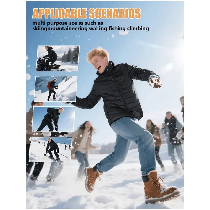 🎁2025-Christmas Hot Sale🎁49% OFF - Heated Jacket Men Women Coats USB SelfHeated Clothing Winter Ski Camping Heated Jacket with Detachable Hood