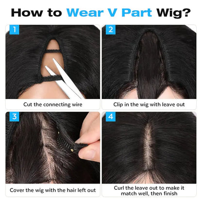 🔥70% OFF Today Only! New Afro V Part with Curly in the End Wig Kinky Synthetic Hair Texture with Unique Bouncy Curls in the End 20 Inch Soft Curly Full Hair V Part Wigs Synthetic for Women No Leave out Clip in Half Wig