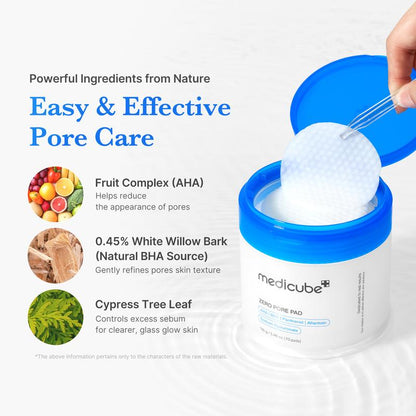 🔥Flash sales 60% OFF !!🎁[medicube] Zero Pore Pads (AHA + BHA) | Korean No.1 Viral Toner Pads