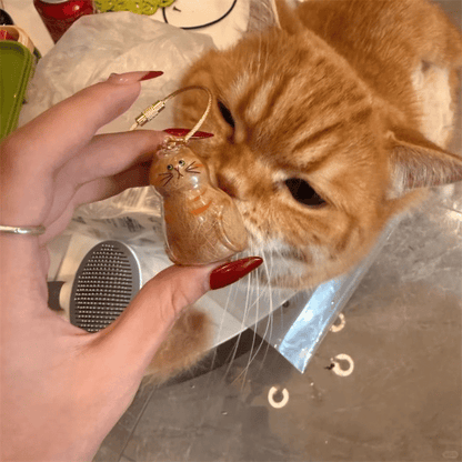 🐾1 Count Transparent Cat Hair Storage Capsule Keychain,🐱 Keepsake Decoration for Cat Lovers, 6 Cute Cat Designs Available💕