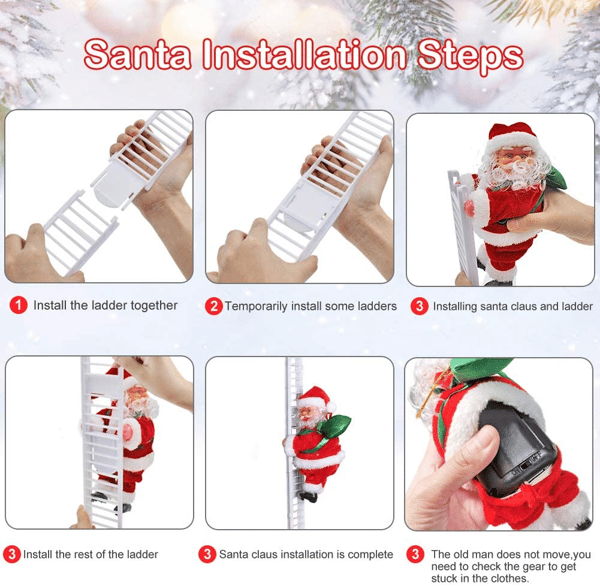 🔥 Start preparing now-Up to 50% OFF 🎄Electric Chimney Climbing Santa Claus Musical Toys
